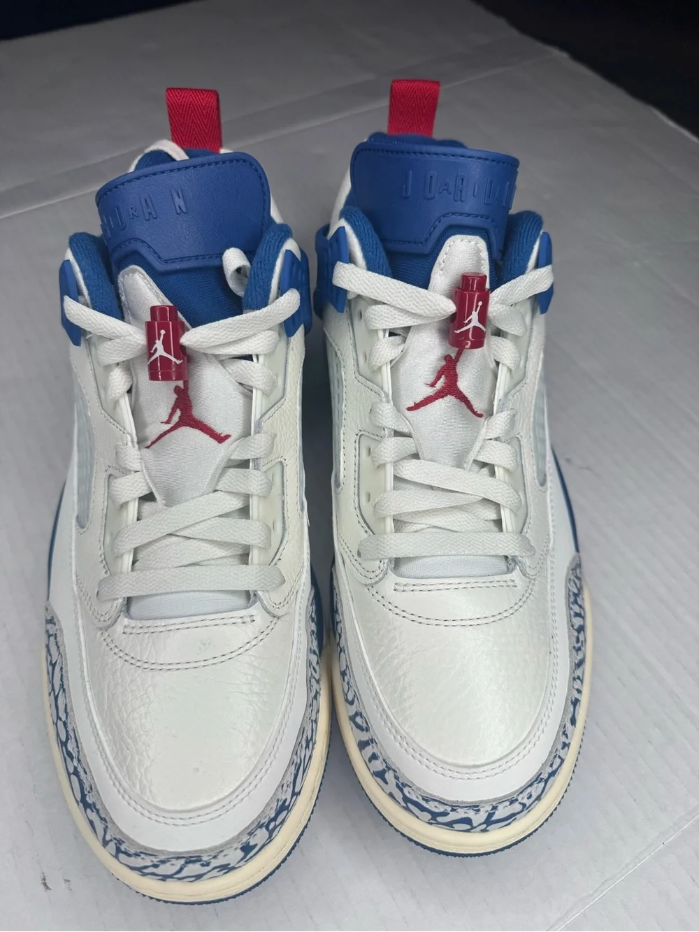 Jordan White Blue Red Retro Athletic Sneakers